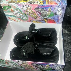 Jeffrey Campbell Delaney Black Patent Leather Platforms